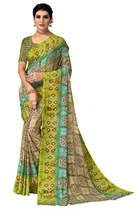 Kanooda Prints Georgette Women Saree With Un-stitched Blouse 