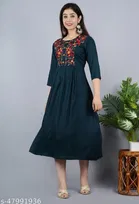 Rayon Embroidred Anarkali Kurti for Women 
