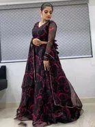 Organza Semi Stitched Lehenga Choli for Women 
