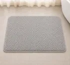 Microfiber Anti Skid Ultra Soft Bathmat and Shaggy Floor Mats Light Grey [58x38cm]