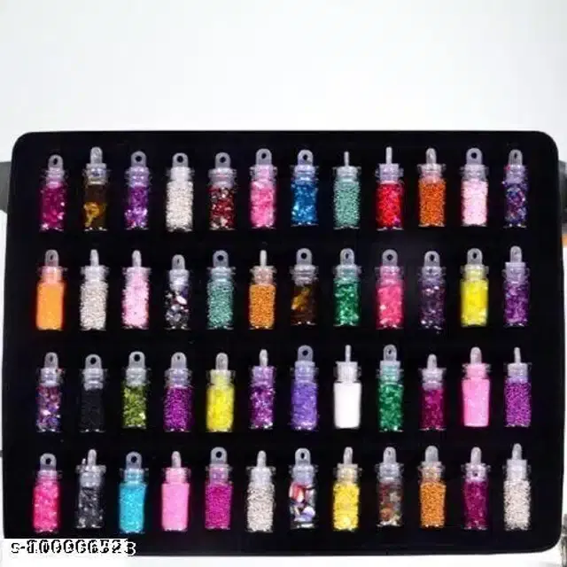 Premium Nail Art Glitter (Multicolor, Pack of 48)