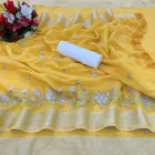 Chanderi Cotton Embroidered Saree for Women 