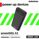 Dubstep powerblitz x2 10,000 mah with dual usb port & type-c multi device charging powerbank (black)