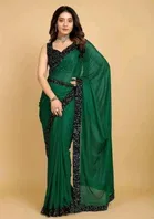 Lycra Blend Solid Saree for Women 