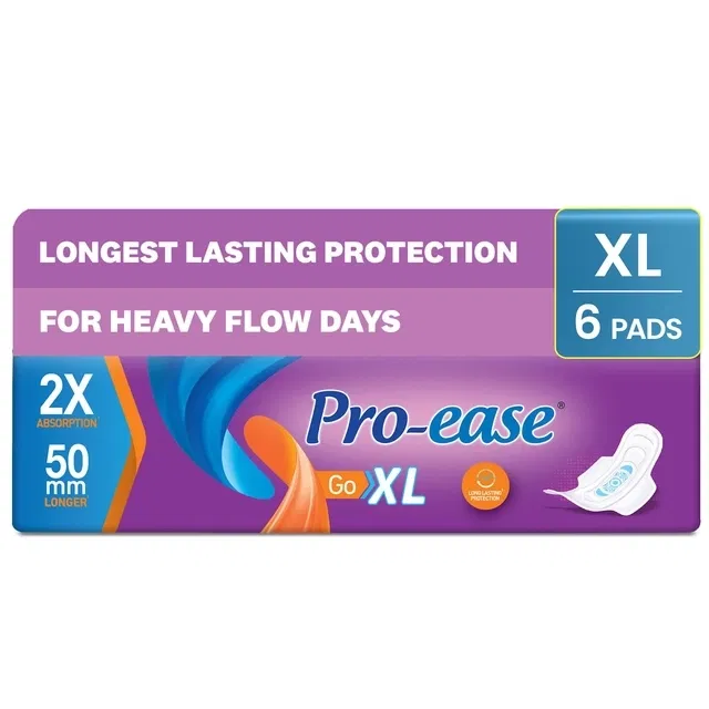 Pro-Ease Go Sanitary Pad XL 6 Pcs