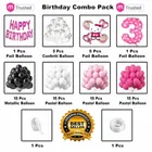 Hello Kitty Theme 3rd Happy Birthday Decoration,Multicolour,Set Of 1