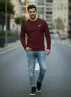 Cotton Solid T-Shirt for Men, Maroon 