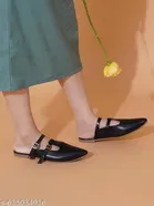 Solid Synthetic Ballerinas for Women 