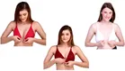 Cotton Blend Solid Non-Padded Front Open Bras for Women 