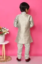 Cotton Blend Embroidered 3 Pcs Sherwani Set for Kids 
