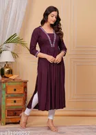 Rayon Kurti for Women, Brown 