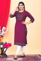 Rayon Solid Kurti for Women 
