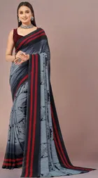 Georgette Printed Saree for Women 