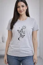 Cotton Blend Printed T-shirt for Men, Grey 