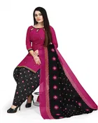 Cotton Suit Fabric with Dupatta for Women 