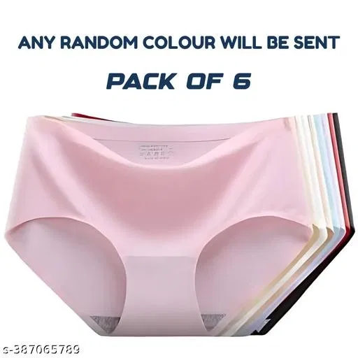 Nylon Briefs for Women, Multicolour, Pack of 6 (M)