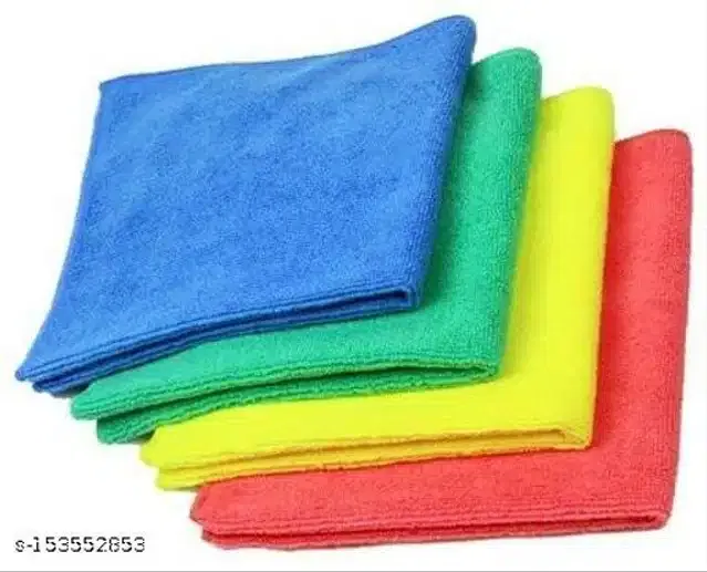 Microfiber Bath Towel (Multicolor, 40x40 cm) (Pack of 4)