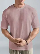 Round Neck Solid T-Shirt for Men 