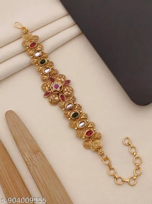 Designer Bracelet for Women (Gold, Free Size)
