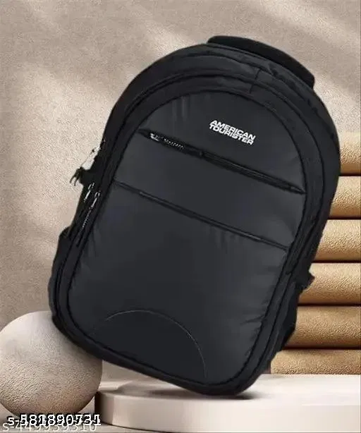 Polyester Backpack for Men & Women, Black