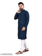 Chikankari Mandarin Neck Kurta for Men 