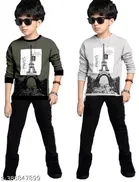 Cotton Clothing Set for Boys, Multicolour, Pack of 2 