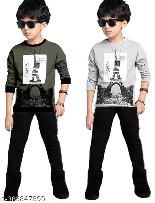 Cotton Clothing Set for Boys, Multicolour, Pack of 2 (10-11 Years)