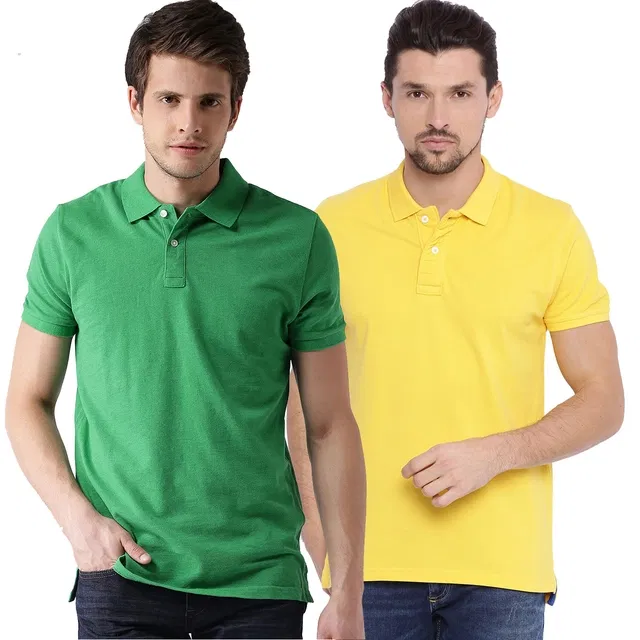 Polo T-shirts Pack of 2 for Men (Multicolor, XXL)