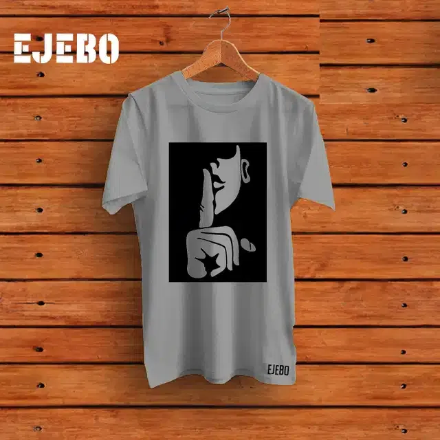 Half Sleeves Printed T-shirt for Men (Grey, L)