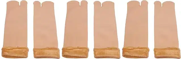Soft Velvet Ankle Length Socks for Women (Beige, Set of 3)