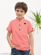Solid Cotton Blend Kurta Set for Boys 