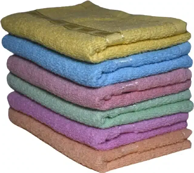 Cotton High Absorbent Antibacterial Hand Towels (Pack of 6) (Multicolor, 14x21 inches)