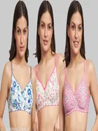 Cotton Blend Printed Padded Bra for Women 