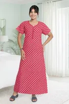 100% Cotton Printed Nightdress for Women 