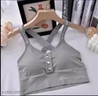Cotton Blend Sports Bra Women, Grey 
