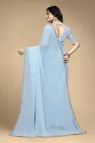 Silk Woven Design Saree for Women, Aqua Blue 