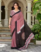 Silk Printed Saree for Women, Pink 