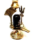 Shiva Linga For Pooja (Black & Gold, Pack Of 1)