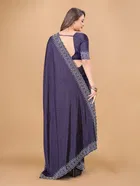 Crepe Embellished Saree with Blouse Piece for Women 