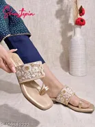 Shoetopia Embellished Flat Sandals Size IND-4