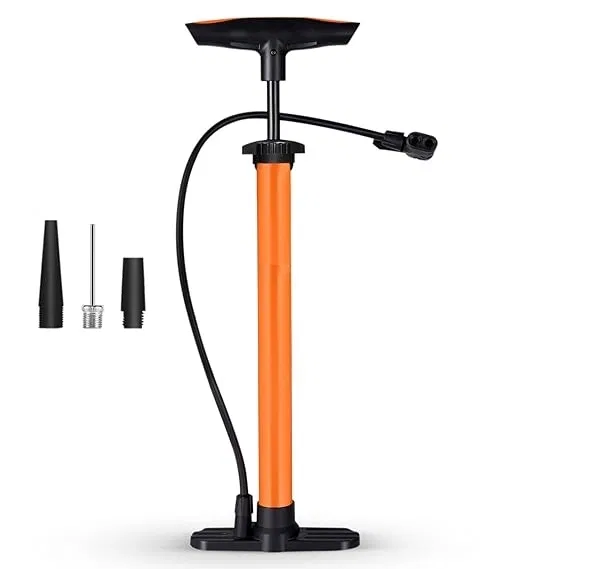 Plastic Bicycle Pump (Orange & Black)