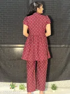 Crepe Printed Kurti with Palazzo for Women 