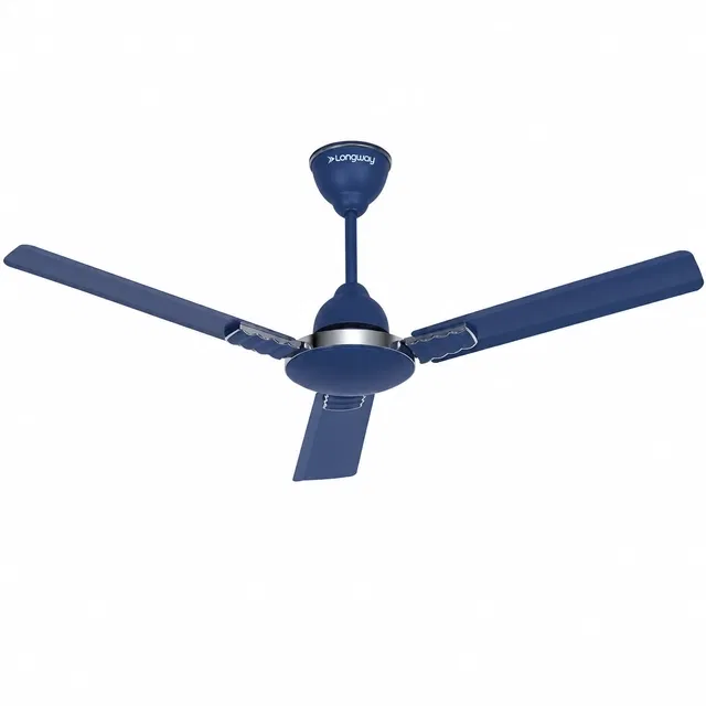 Longway Wave P1 1200 mm 3 Blade Ceiling Fan (Ultra High Speed | Silver Blue | Pack of 1)