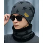 Woolen Printed Cap & Neck Warmer with Arm Sleeves for Men 