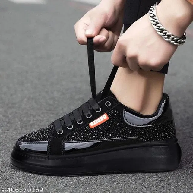 Casual Shoes for Men (Black, 8)