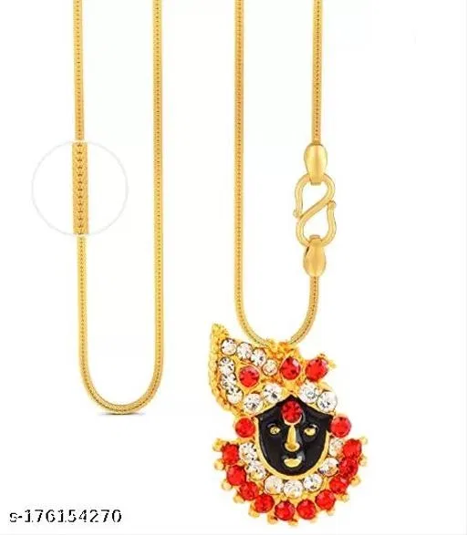 Zircon Locket with Chain for Men (Gold)