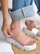 Shoetopia Platform Sandals Pink Size IND-7
