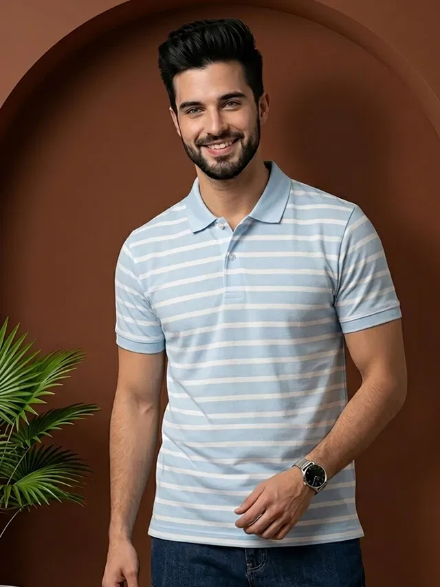 Polo T-shirt for Men (Sky, L)
