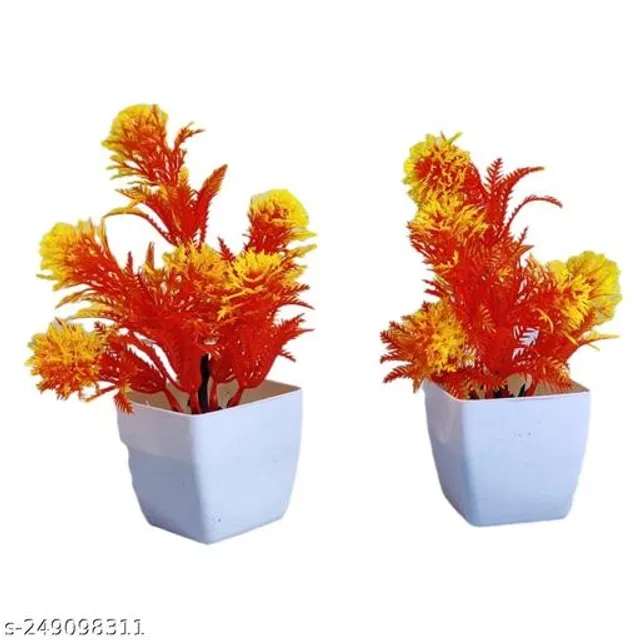 Plastic Artificial Flower (Multicolor, Pack of 2)