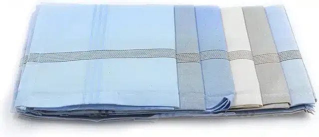 Cotton Blend Handkerchiefs for Men (Pack of 6) (Multicolor, 18x18 cm)